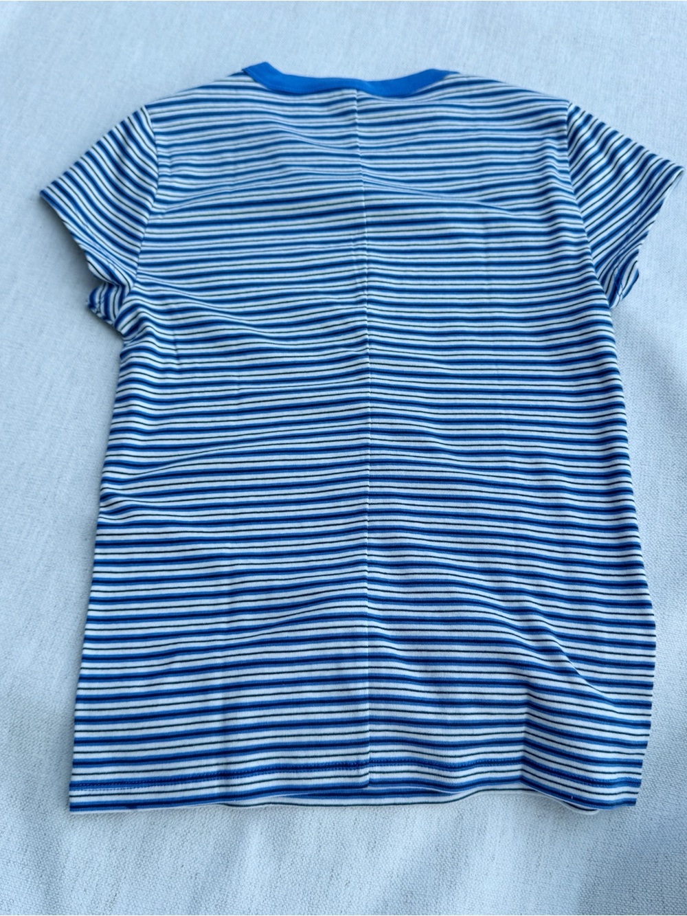J Crew new women's perfect-fit crewneck T-shirt in stripe in blue white - Picture 8 of 9